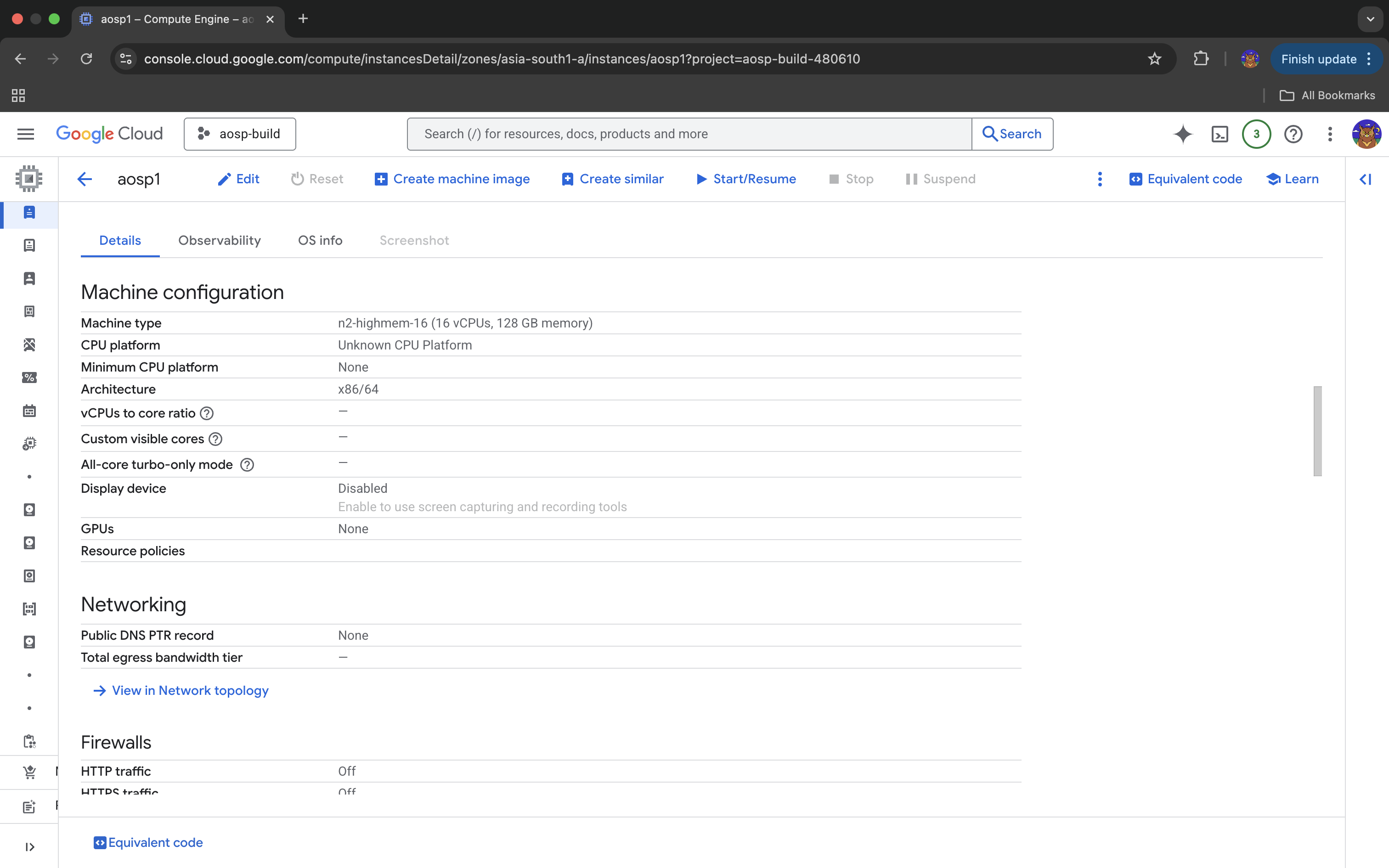 List of compute instances in GCP