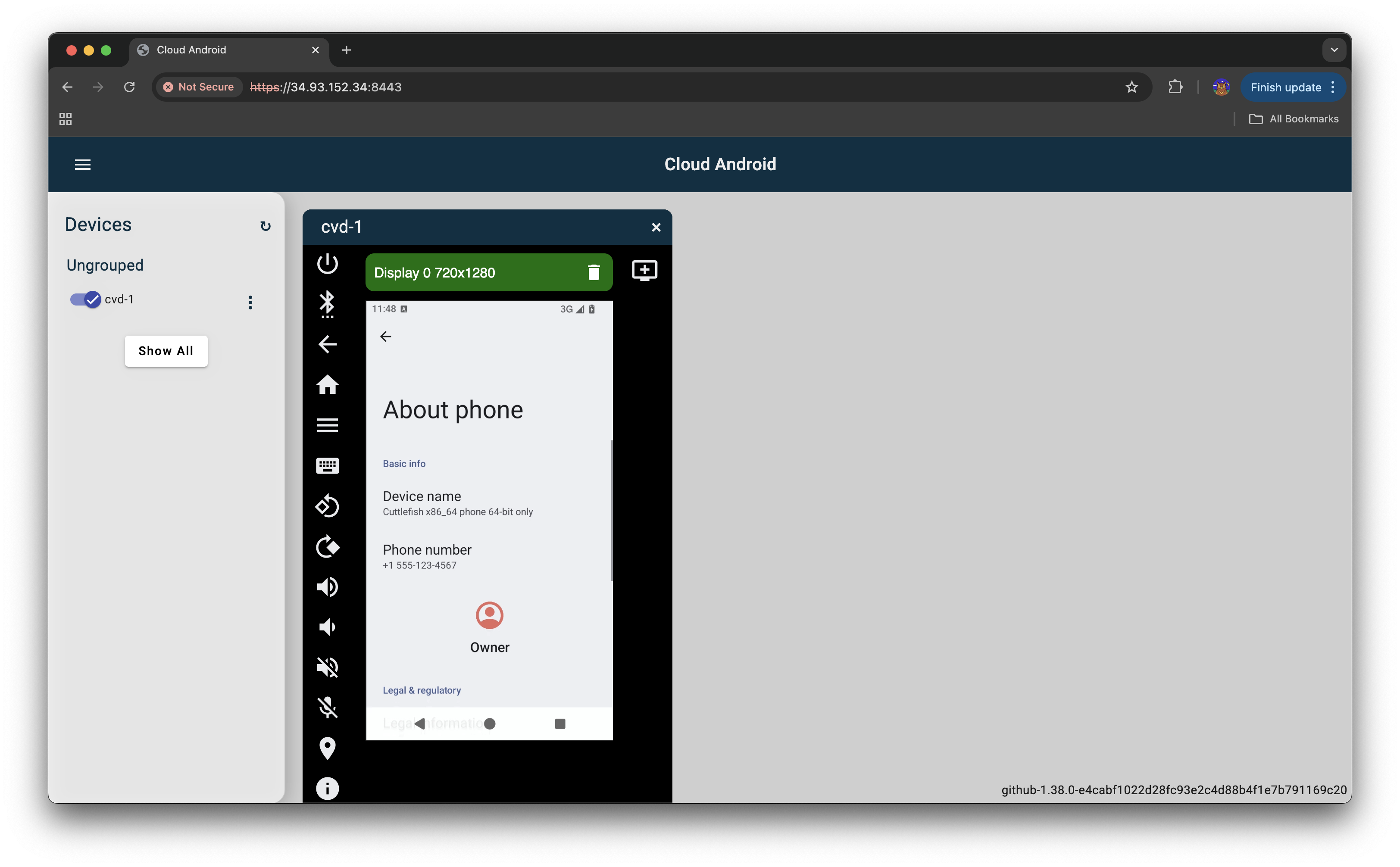 Cuttlefish About Phone Settings