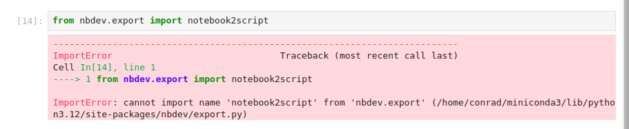 Notebook2script failure