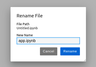 Jupyter notebook rename app