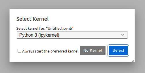 Jupyter notebook select kernel